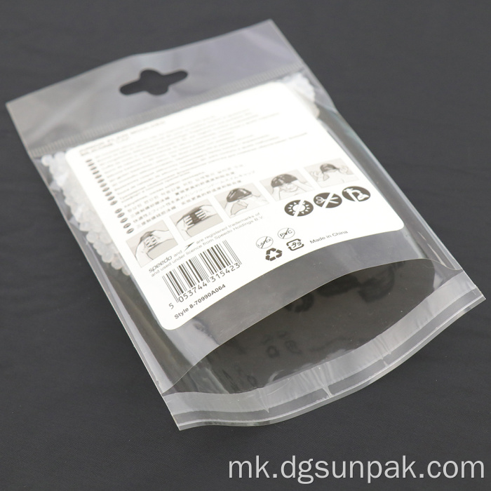 рециклирана самолеплива поли кеса со отвор за закачување